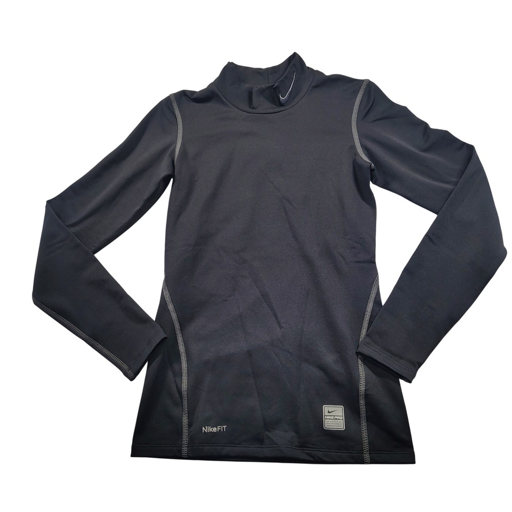 Nike Pro Tight Womens Black‎ Long Sleeve Mock Neck Training Top XS